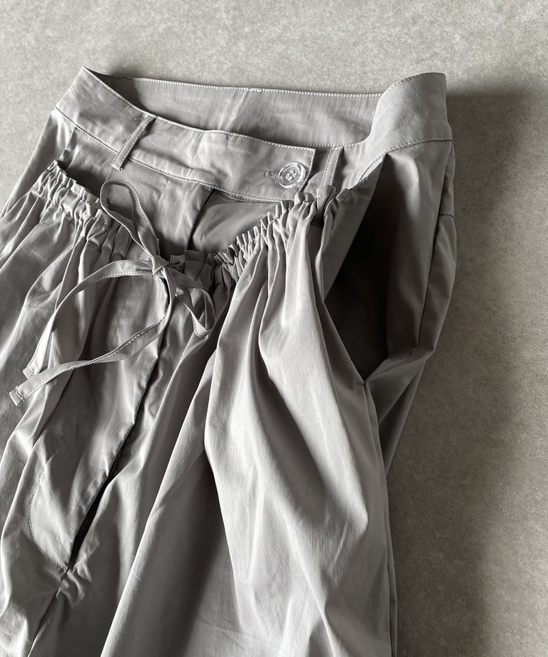 レイヤードコットンナイロンパンツblack,gray | ok.soon