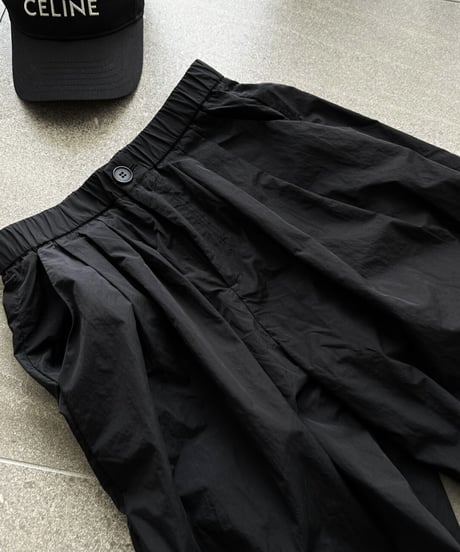 nylon wide pants black