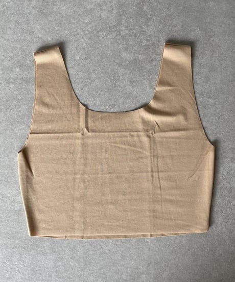 seamless croped tank top beige(2piece 1set)