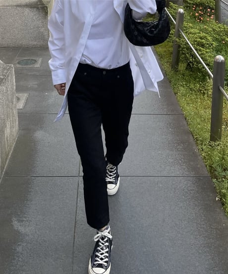 cotton slim pants (black)