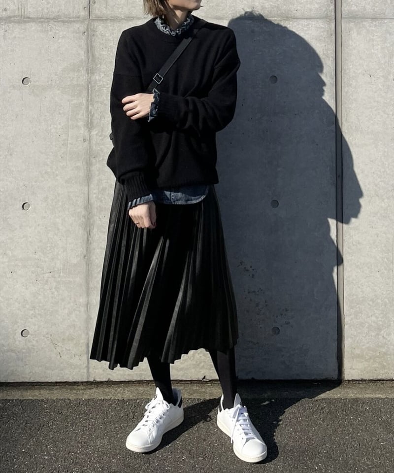 ok.sonnオクスンフェイクレザースカート fake leather pleats skirt | ok.soon