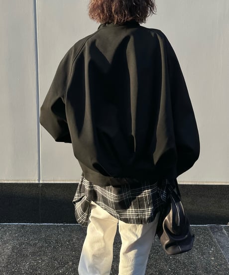 stand collar zip up blouson