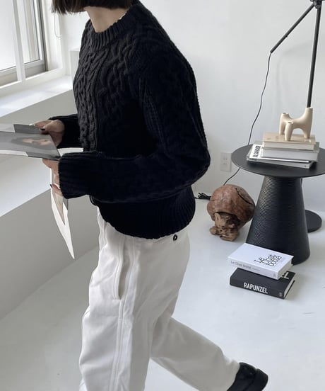 cable knit black