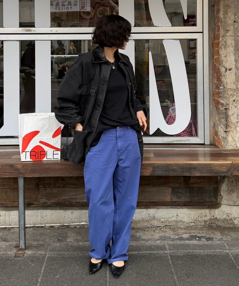 vintage blue cotton pants | ok.soon