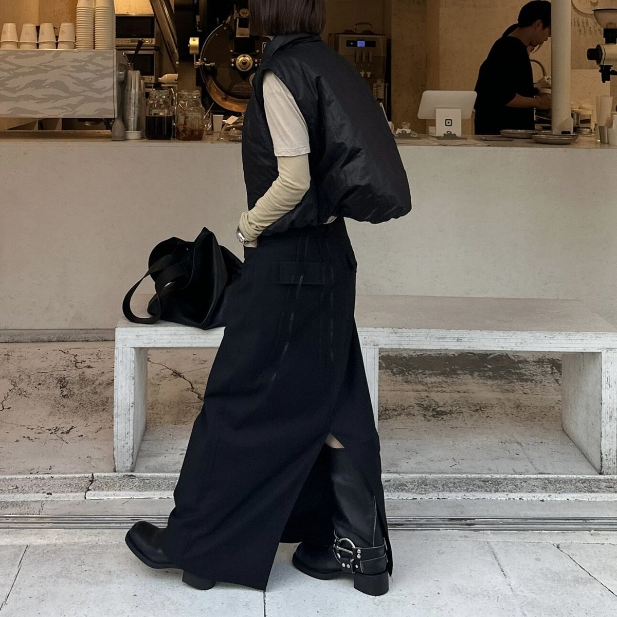 スカート ok.soon maxi skirt black maxi skirt black | ok.soon