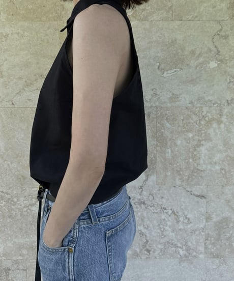 linen blend sleeveless shirt