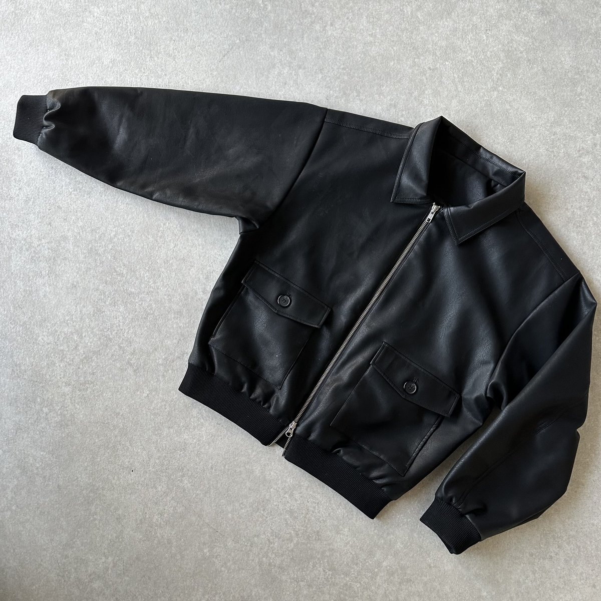 fake leather blouson | ok.soon