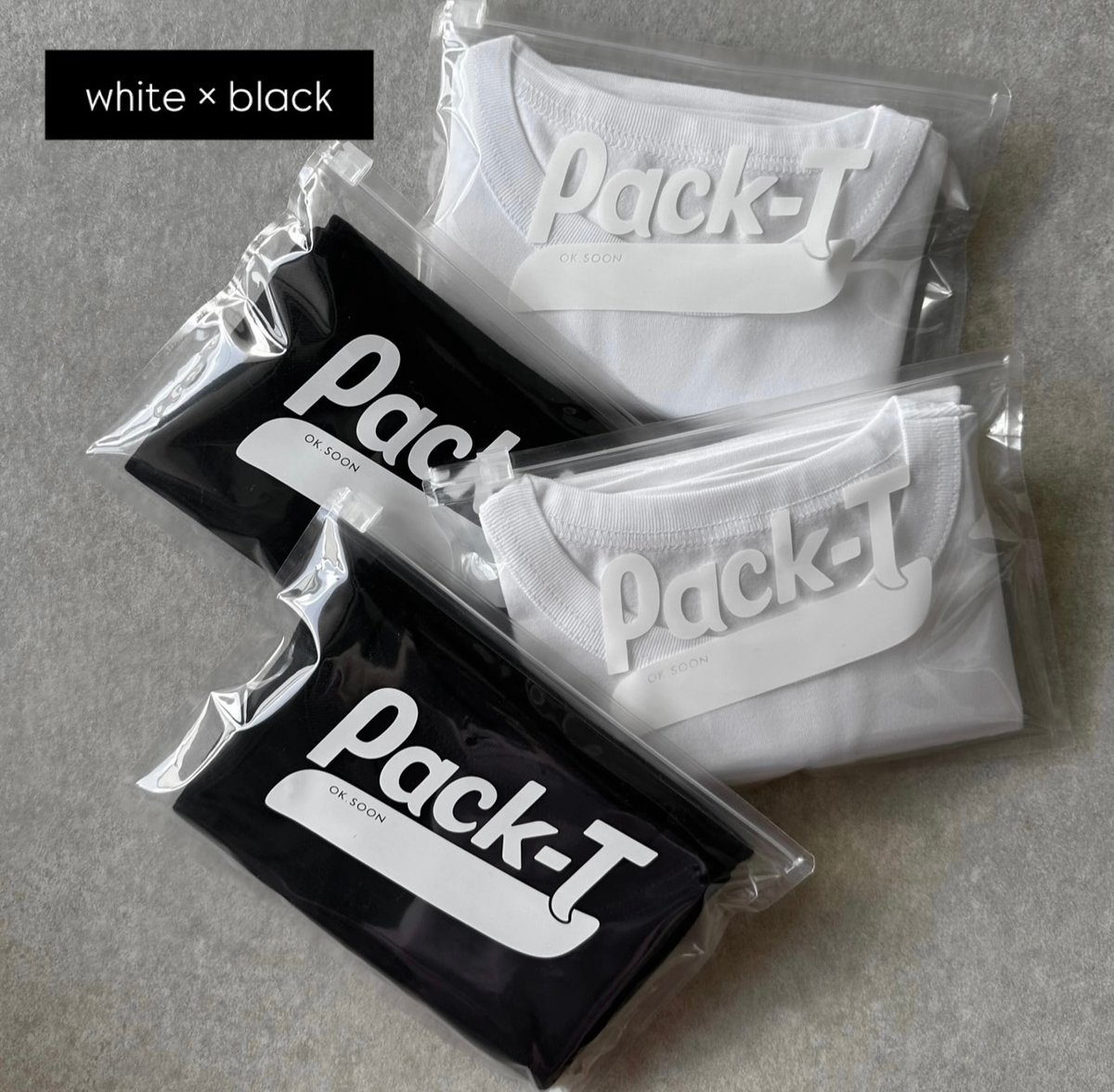 ok soon オクスン　Tシャツ　サイズ1 pack t shirt(white/black) | ok.soon