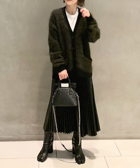 fake leather pleats skirt