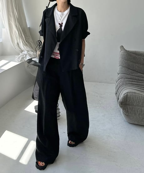 cotton linen half sleeve jacket