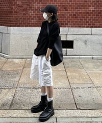 cargo half pants (black/white)
