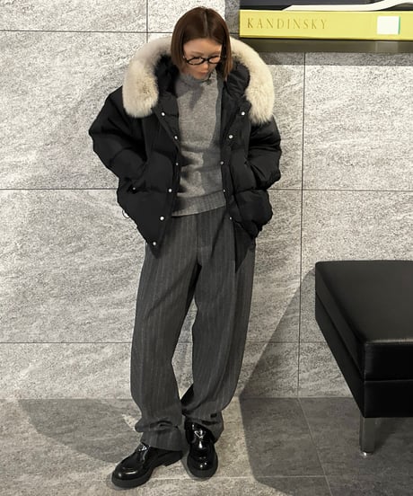 hooded down jacket(black)