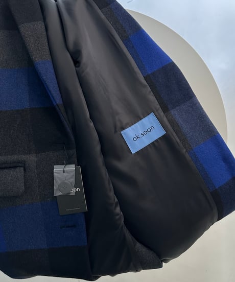 buffalo check wool coat