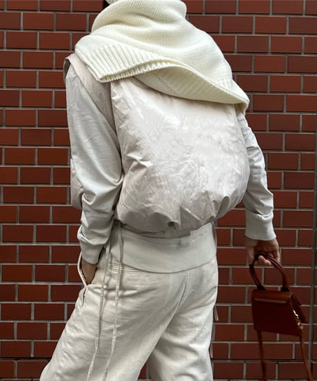 W name down vest （×FASHIRU）ecru