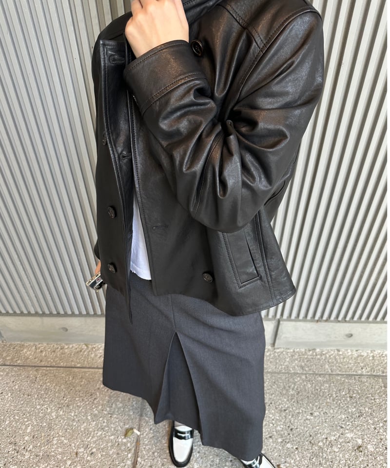 box pleats skirt gray | ok.soon