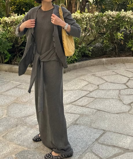 relax series linen blend cardigan & sleeveless knit