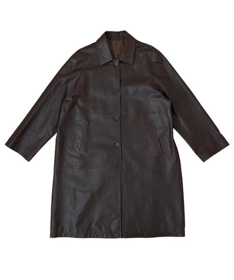 classic leather coat middle length