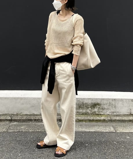 linen mesh knit(black,beige)