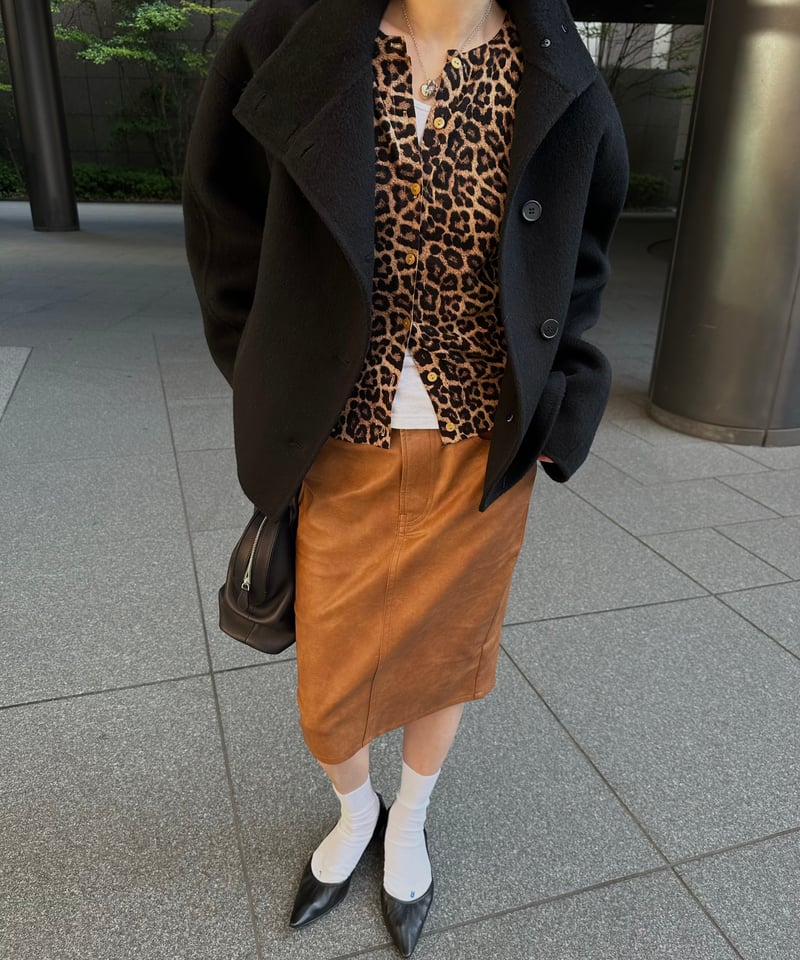 【最終値下げ】新品未使用 ok.soon×piccadilly SKIRT ok.soon×piccadilly faux-leather middle skirt br