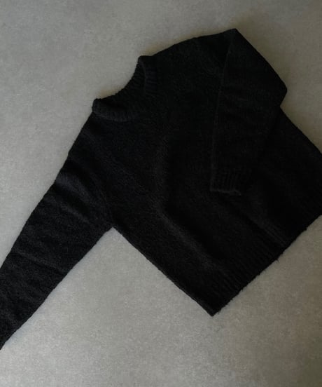 wool blend crew neck  knit(green/black)