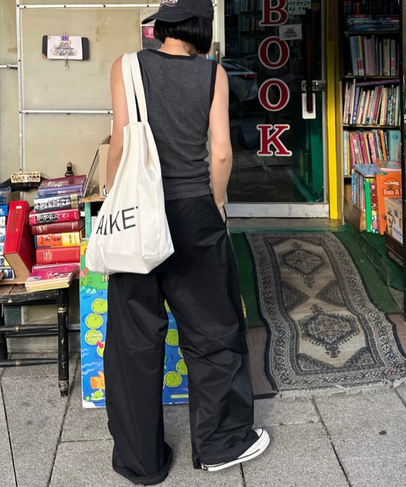 cotton nylon wide pants | ok.soon