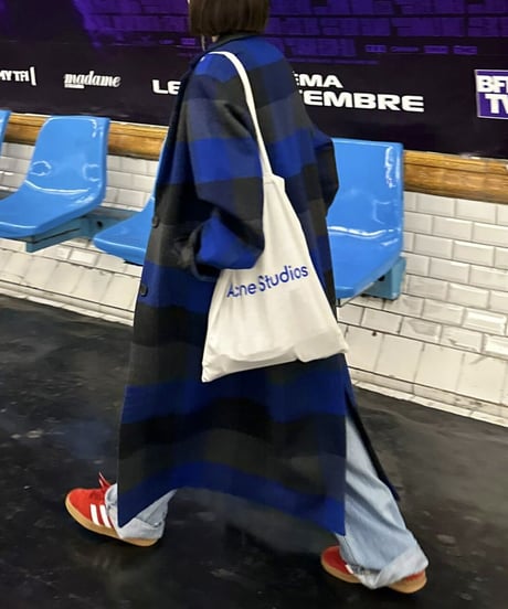 buffalo check wool coat