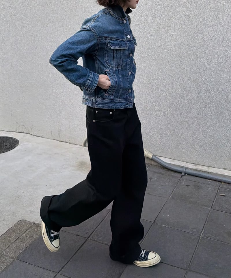 pre-order2］black cotton pants | ok.soon