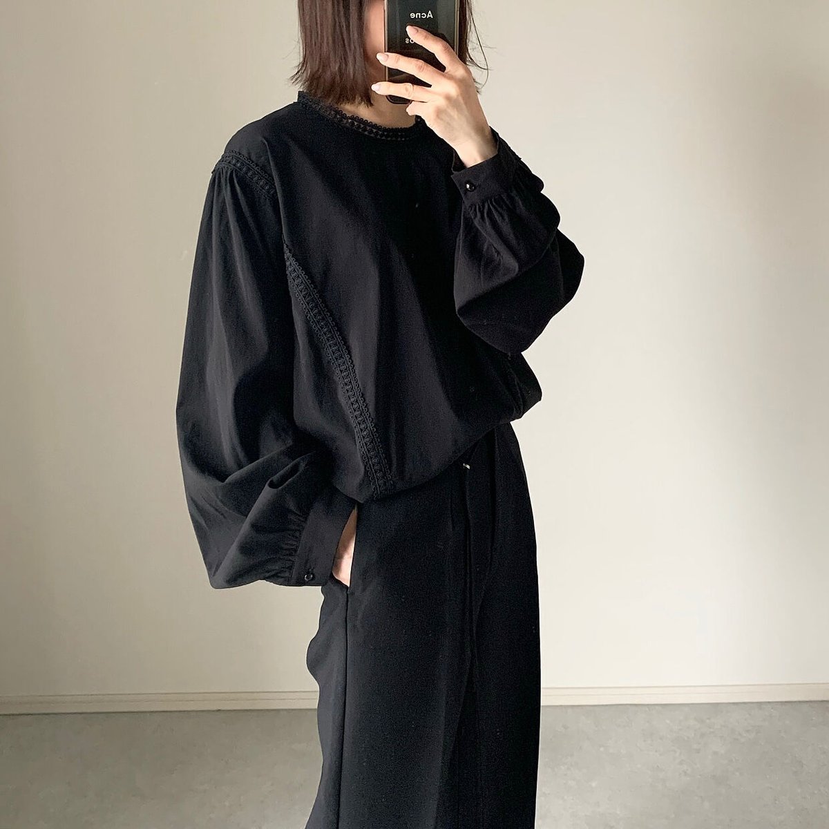 【kono.】ok.soon ボンボンレースブラウス　ブラック bonbon lace blouse(ecru,black) | ok.soon