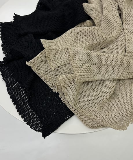 linen mesh knit(black,beige)