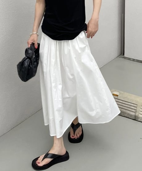 コットンギャザースカートwhite,black