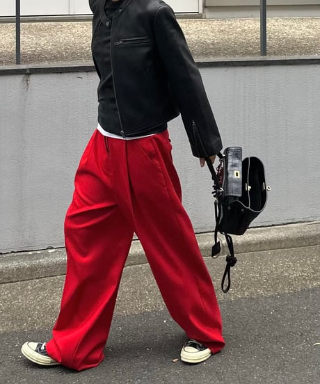1tuck casual slacks red