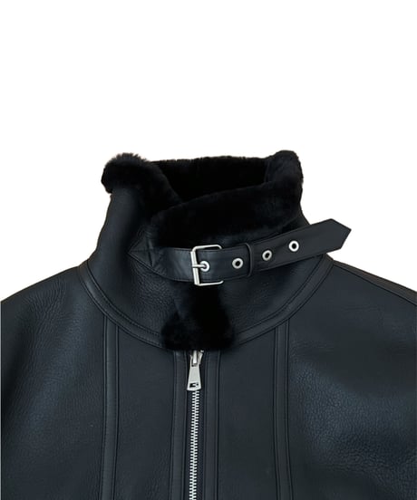 leather shearing jacket