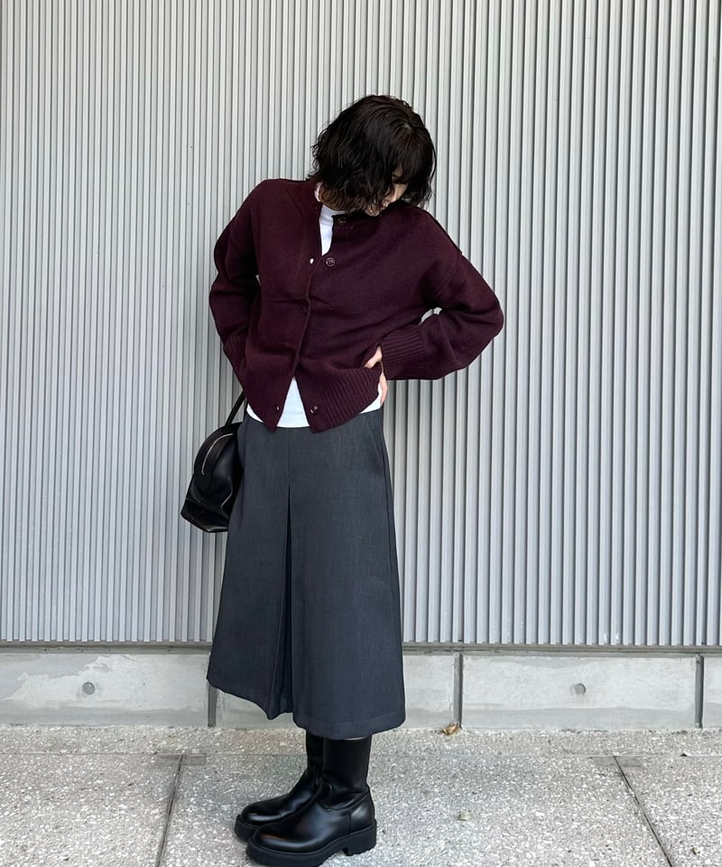 box pleats skirt gray | ok.soon