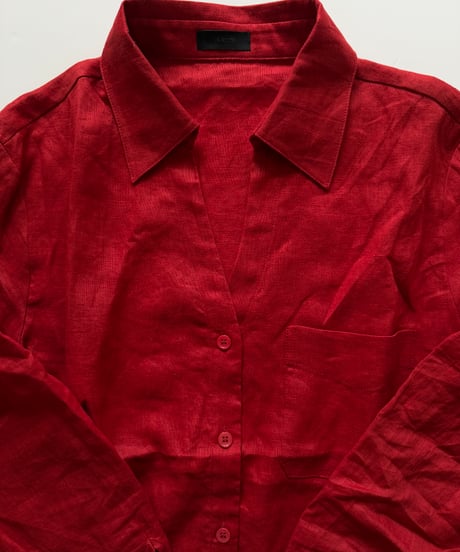 linen shirt red
