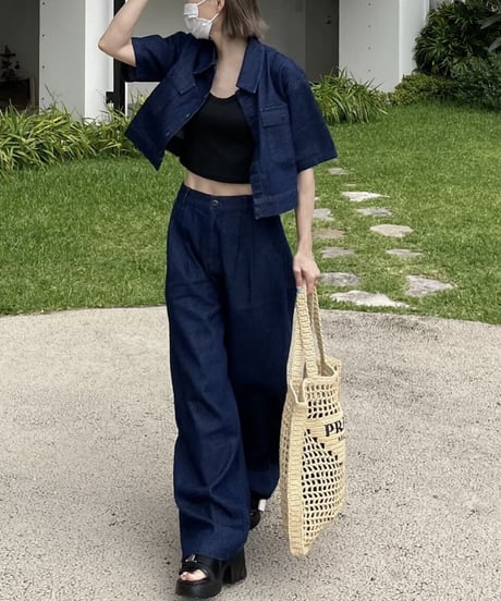 cropped denim set-up