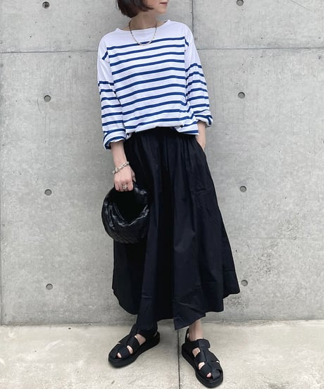 コットンギャザースカートwhite,black