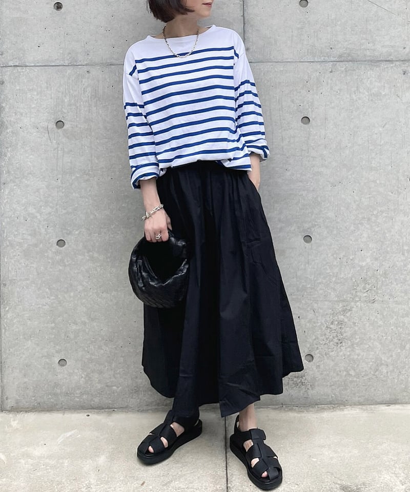 コットンギャザースカートwhite,black | ok.soon