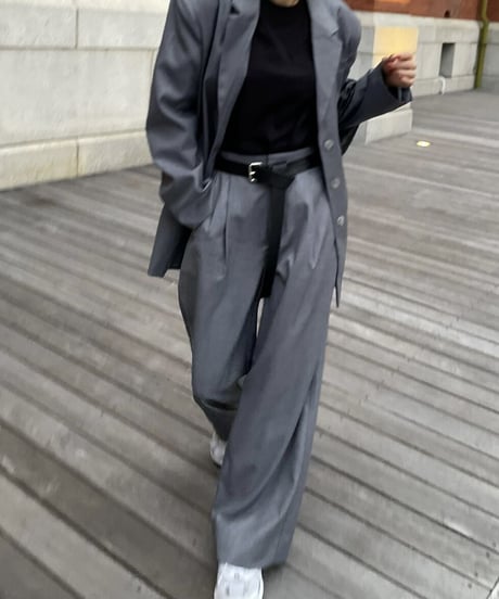 over size set up suit(gray/beige)