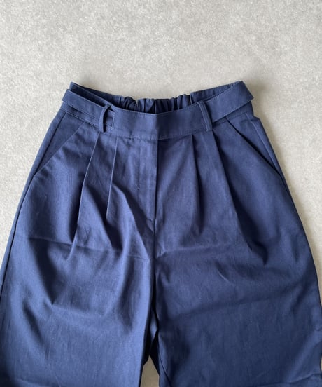 wide tuck pants (navy)