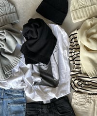 knit muffler(gray/black/offwhite)