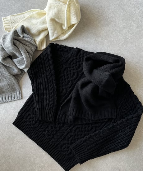 cable knit black