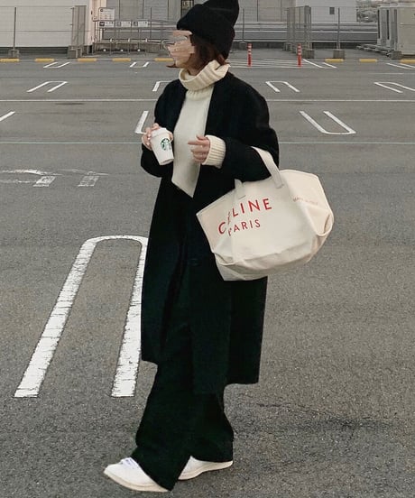 high-waist wool like slacks