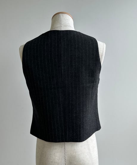 pinstripe collarless jacket&vest