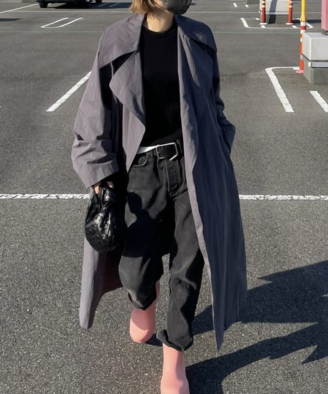 cotton nylon over coat gray