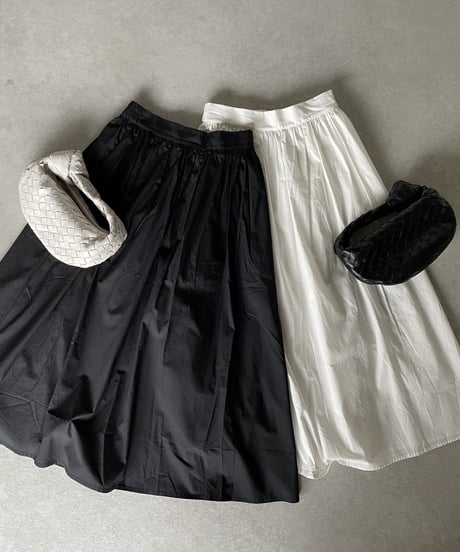 コットンギャザースカートwhite,black