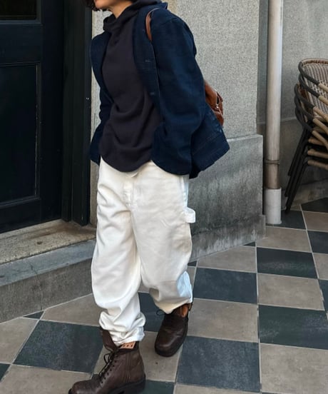 navy denim jacket & navy denim casual pants