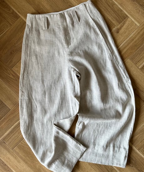 linen vest&slacks setup ecru