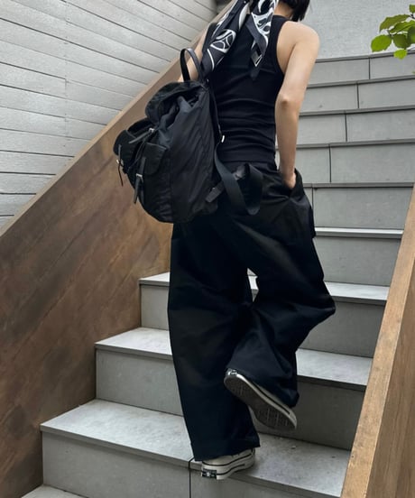 cotton nylon wide pants