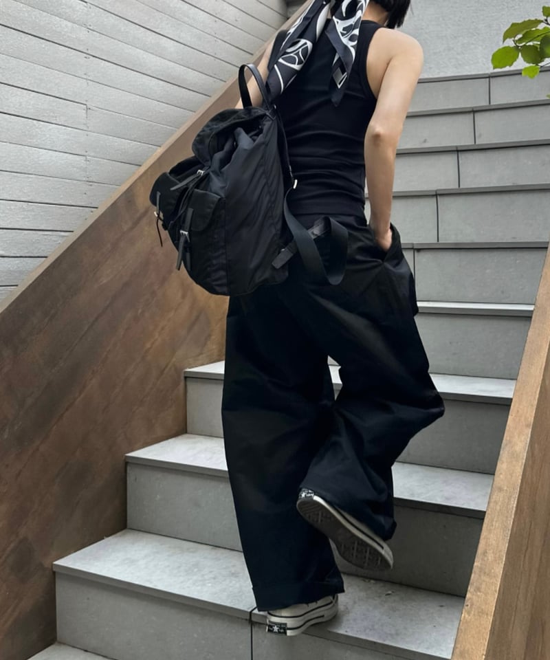pre-order2］cotton nylon wide pants | ok.soon