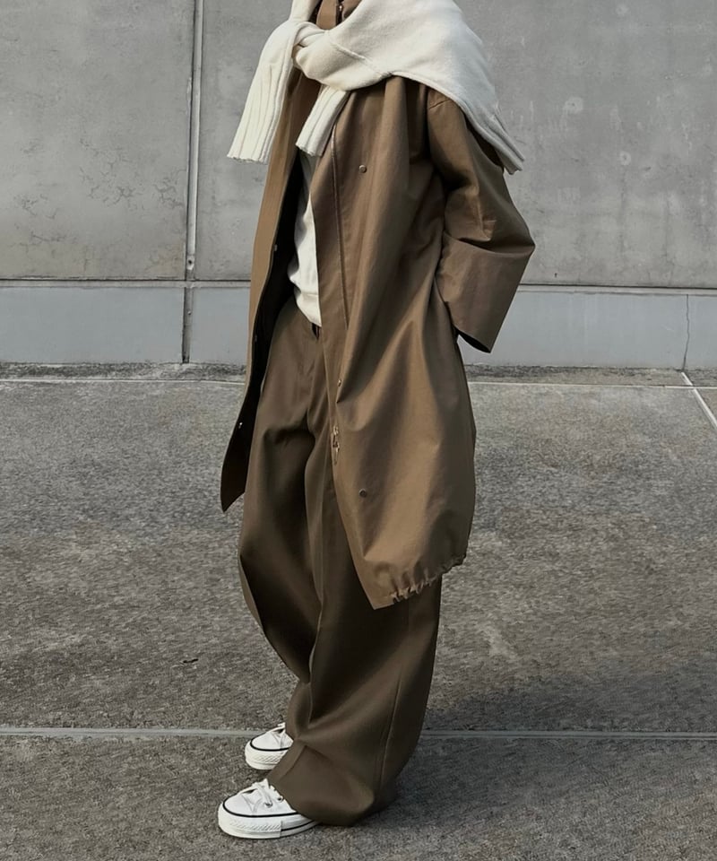 新品試着のみ【ok.soon 1tuck casual slacks khaki 1tuck casual